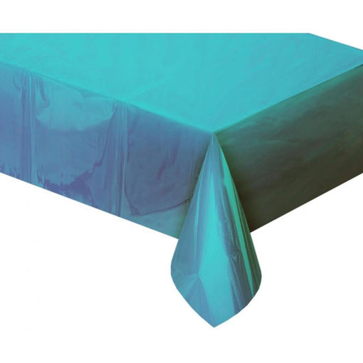 Picture of METALLIC LIGHT BLUE TABLECLOTH 137X183CM